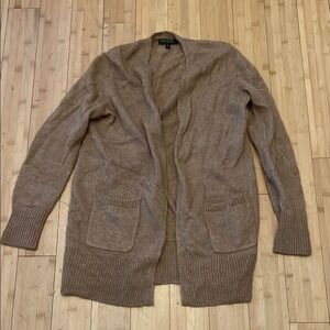 Banana Republic Tan Alpaca Cardigan Sweater Open Front Knit